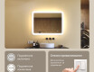 Заоблено огледало за баня с LED осветление, 80×60 см, двуцветно, тъч ключ, отоплителна подложка #4