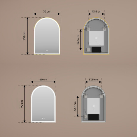 LED огледало с неправилна форма – 60x90/70x100 см в сребриста алуминиева рамка #3