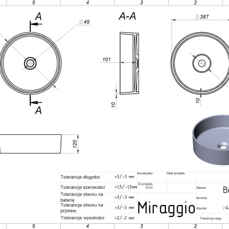 Умивалник BERGAMO #5