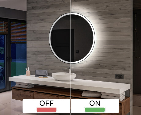 Кръгло огледало с LED осветление за баня с батерия L76 #3