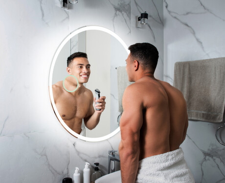 Кръгло огледало с LED осветление за баня с батерия L76 #6