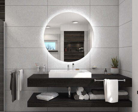 Кръгло огледало с LED осветление за баня с батерия L82 #5