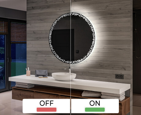 Кръгло огледало с LED осветление за баня с батерия L115 #3