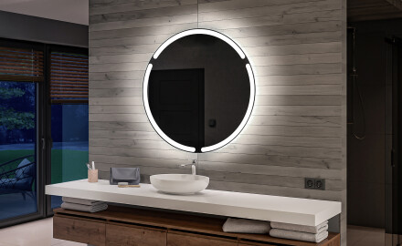 Кръгло огледало с LED осветление за баня с батерия L119