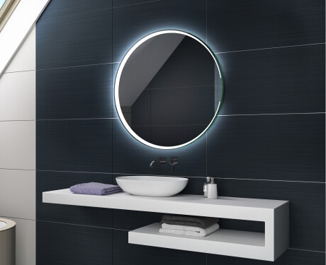 Кръгло огледало с LED осветление за баня с батерия L123 #2