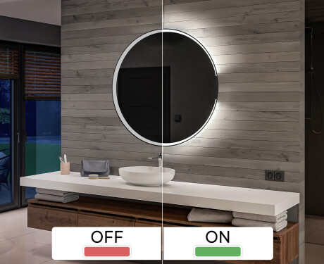 Кръгло огледало с LED осветление за баня с батерия L123 #3