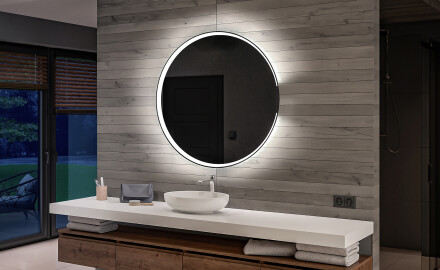 Кръгло огледало с LED осветление за баня с батерия L123