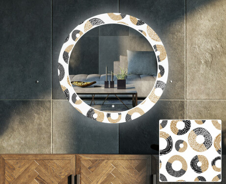 Кръгло Декоративно Огледало С LED Осветление За Хол - Donuts #1