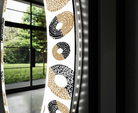 Кръгло Декоративно Огледало С LED Осветление За Хол - Donuts #11