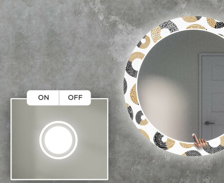 Кръгло Декоративно Огледало С LED Осветление За Хол - Donuts #4
