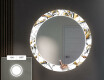 Кръгло Декоративно Огледало С LED Осветление За Коридор - Golden Flowers #4