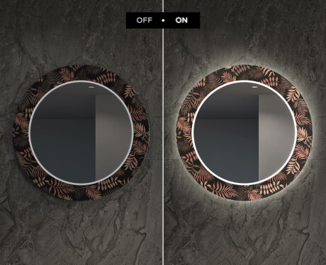 Кръгло Декоративно Огледало С LED Осветление За Хол - Jungle #7