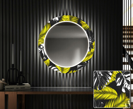 Кръгло Декоративно Огледало С LED Осветление За Коридор - Gold Jungle