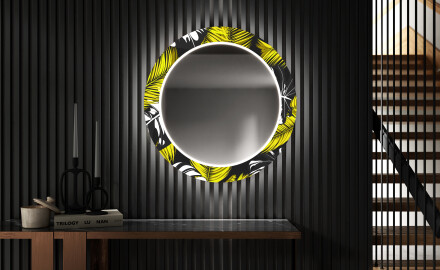 Кръгло Декоративно Огледало С LED Осветление За Коридор - Gold Jungle