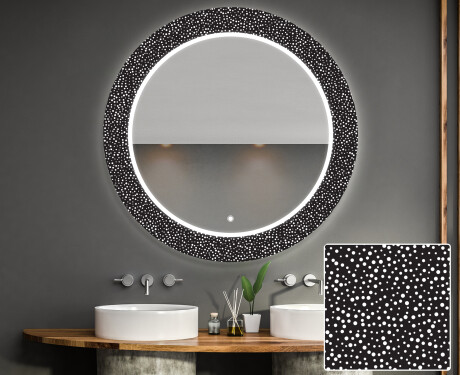 Кръгло Декоративно Огледало С LED Осветление За Баня - Dotts #1