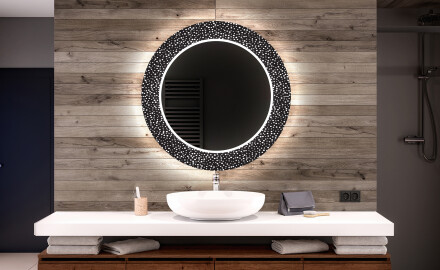 Кръгло Декоративно Огледало С LED Осветление За Баня - Dotts