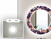 Кръгло Декоративно Огледало С LED Осветление За Баня - Elegant Flowers #4