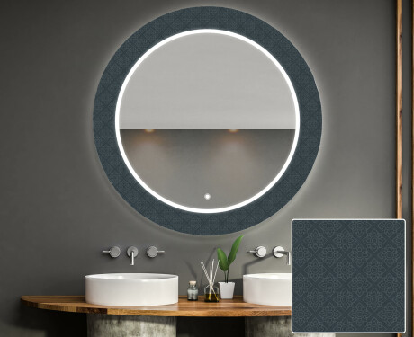 Кръгло Декоративно Огледало С LED Осветление За Баня - Elegant #1