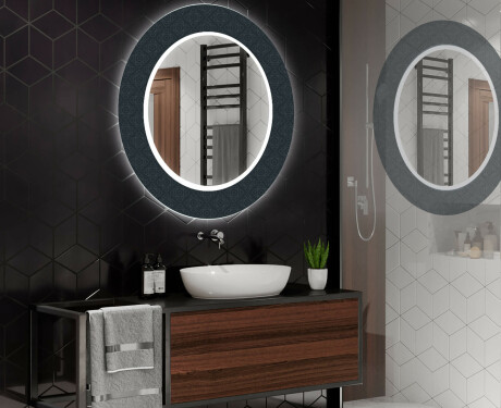 Кръгло Декоративно Огледало С LED Осветление За Баня - Elegant #2