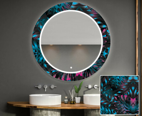 Кръгло Декоративно Огледало С LED Осветление За Баня - Fluo Tropic
