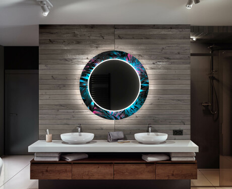 Кръгло Декоративно Огледало С LED Осветление За Баня - Fluo Tropic #12