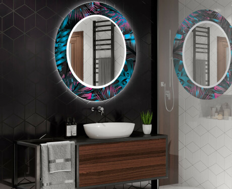 Кръгло Декоративно Огледало С LED Осветление За Баня - Fluo Tropic #2