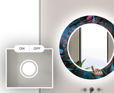 Кръгло Декоративно Огледало С LED Осветление За Баня - Fluo Tropic #4