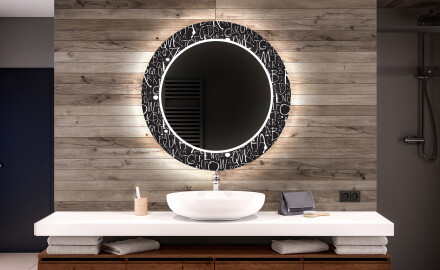Кръгло Декоративно Огледало С LED Осветление За Баня - Gothic