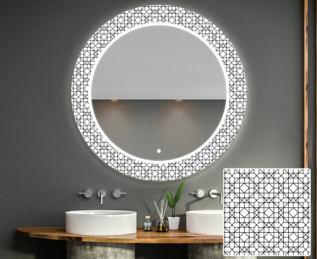 Кръгло Декоративно Огледало С LED Осветление За Баня - Industrial