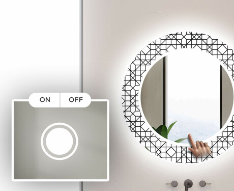 Кръгло Декоративно Огледало С LED Осветление За Баня - Industrial #4