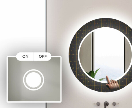 Кръгло Декоративно Огледало С LED Осветление За Баня - Microcircuit #4