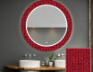 Кръгло Декоративно Огледало С LED Осветление За Баня - Red Mosaic #1