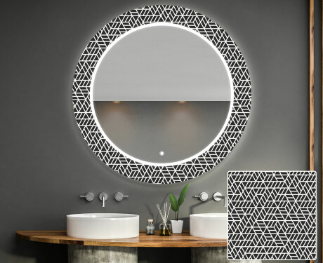 Кръгло Декоративно Огледало С LED Осветление За Баня - Triangless