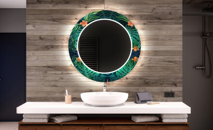 Кръгло Декоративно Огледало С LED Осветление За Баня - Tropical