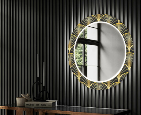 Кръгло Декоративно Огледало С LED Осветление За Коридор - Art Deco #2