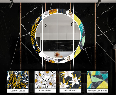 Кръгло Декоративно Огледало С LEd Осветление За Трапезария - Marble Pattern #6