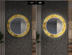 Кръгло Декоративно Огледало С LED Осветление За Коридор - Gold Triangles #7