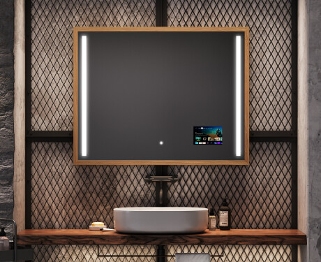 Правоъгълно LED огледало за баня с рамка FrameLine L02