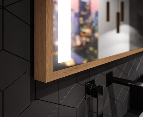 Правоъгълно LED огледало за баня с рамка FrameLine L02 #3