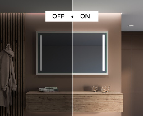 Правоъгълно LED огледало за баня с рамка FrameLine L02 #5