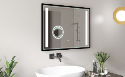 Правоъгълно LED огледало за баня с рамка FrameLine L02