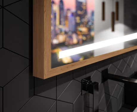 Правоъгълно LED огледало за баня с рамка FrameLine L09 #3