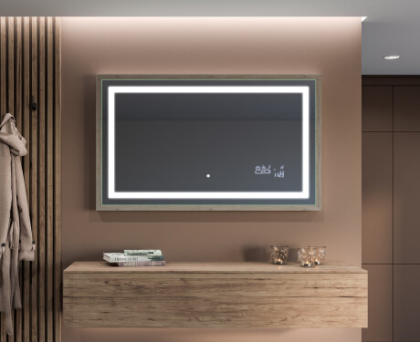 Правоъгълно LED огледало за баня с рамка FrameLine L15 #12