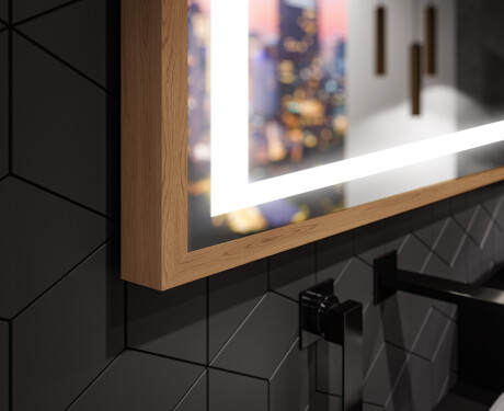 Правоъгълно LED огледало за баня с рамка FrameLine L15 #3