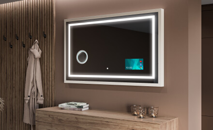 Правоъгълно LED огледало за баня с рамка FrameLine L15