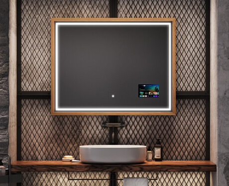 Правоъгълно LED огледало за баня с рамка FrameLine L49