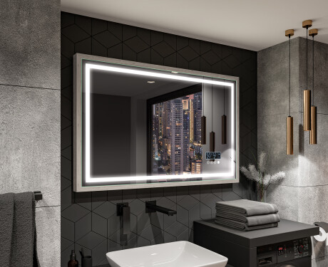 Правоъгълно LED огледало за баня с рамка FrameLine L49 #12