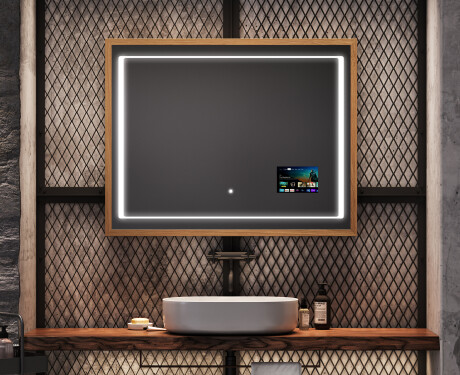 Правоъгълно LED огледало за баня с рамка FrameLine L61