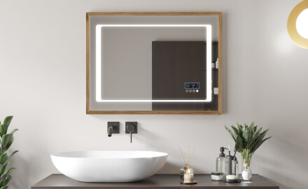 Правоъгълно LED огледало за баня с рамка FrameLine L61