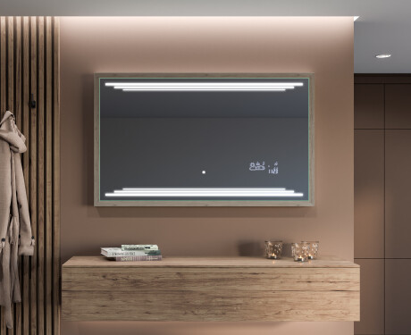 Правоъгълно LED огледало за баня с рамка FrameLine L75 #12